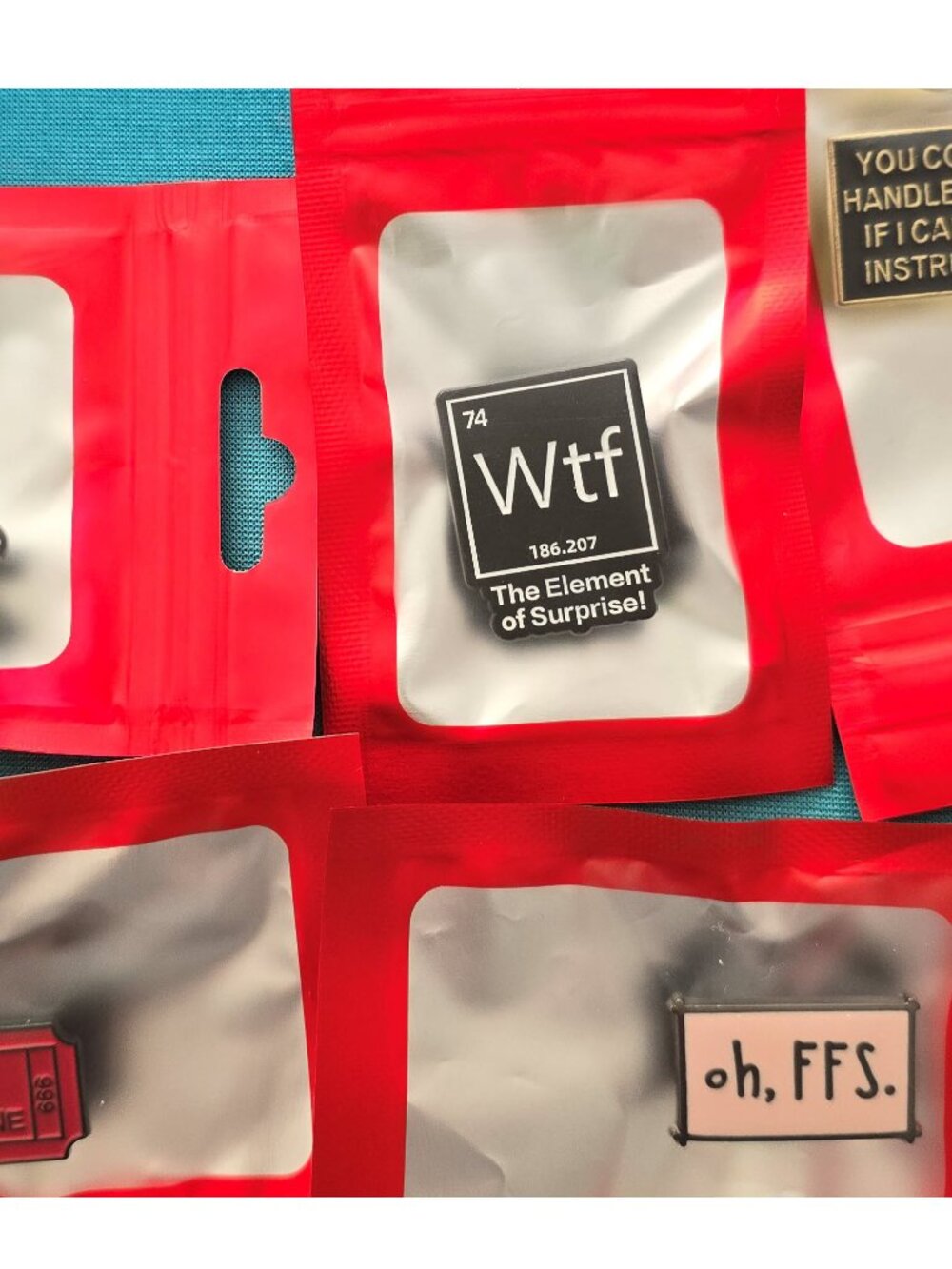 Sarcastic Enamel Pin Bundle - WTF, Oh FFS Snarky Humor Pins